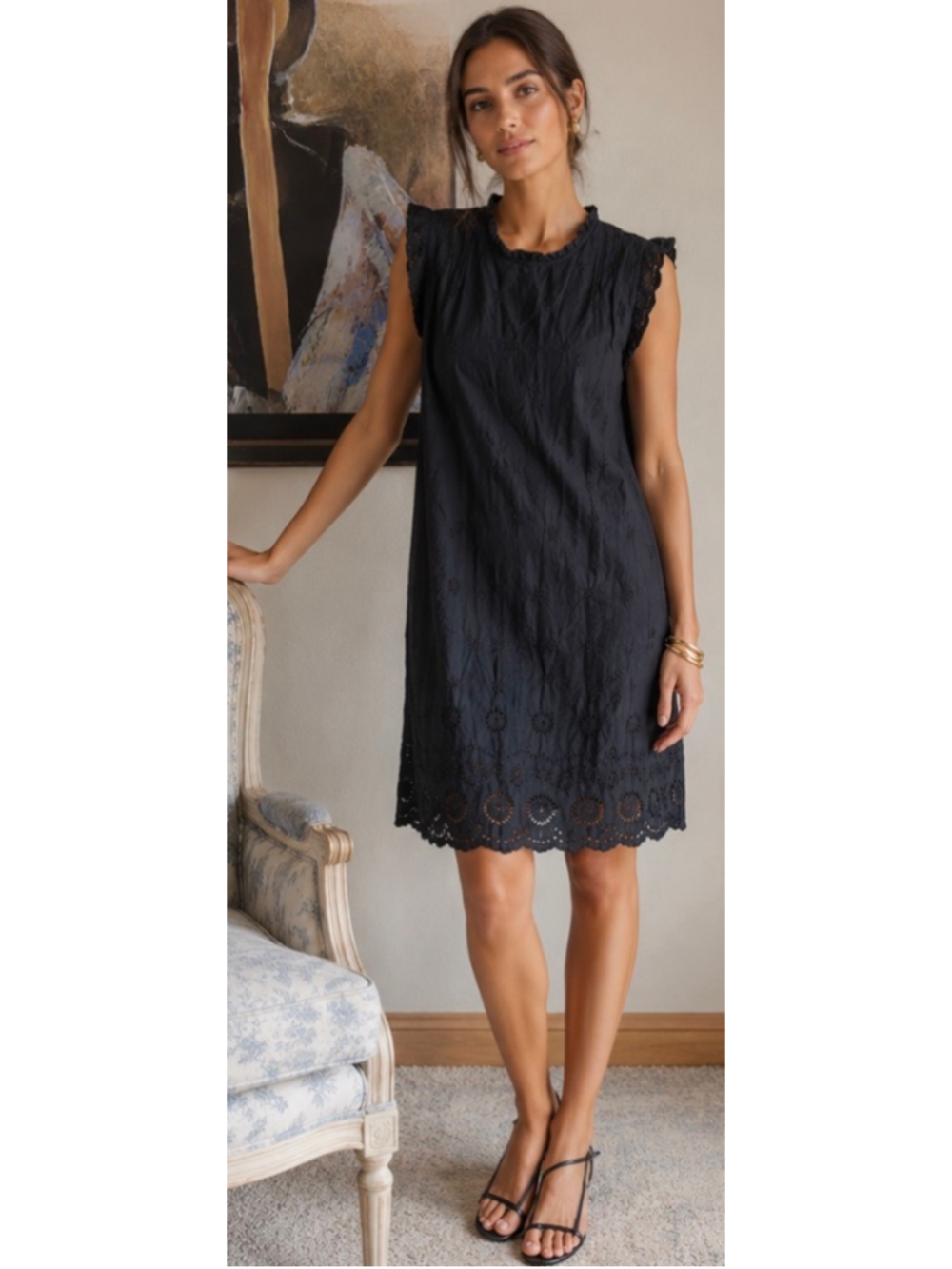 Dôen (chap) Black Embroidered Mini Dress Size XL New Never Worn